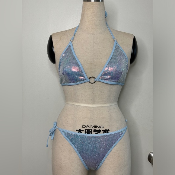 Blue sequins bikini set - Picture 2 of 10